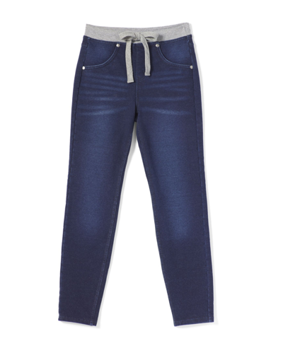 Hue Big Girls Sweatshirt Denim Leggings In Mdnght Rns