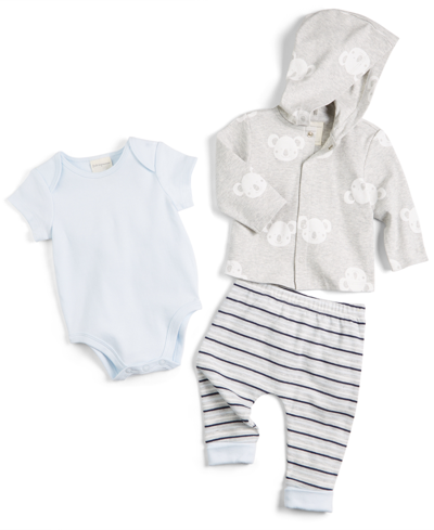 First Impressions Baby Boys Three-piece Koala Set, Created For Macy's In Light Grey Hthr