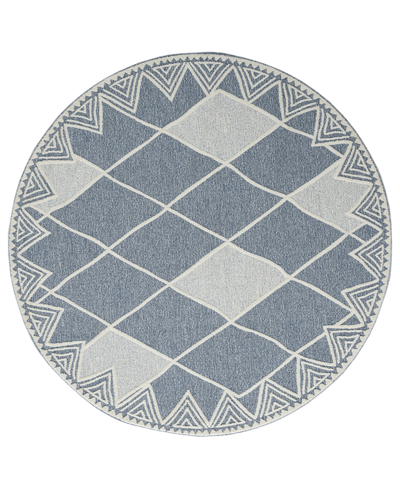 Asbury Looms Pismo Orchard 7'11" X 7'11" Round Area Rug In Blue