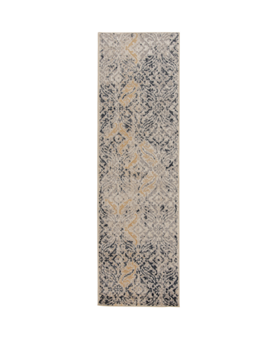 Portland Textiles Closeout!  Sulis Prina 2'3" X 7'6" Runner Area Rug In Gray,gold