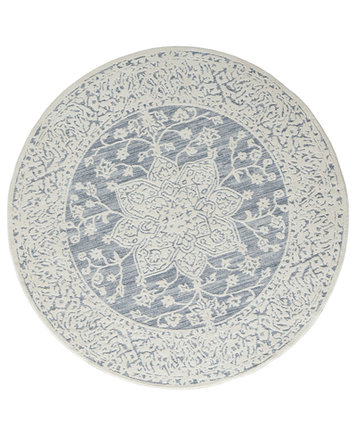 Asbury Looms Pismo Orb 7'11" X 7'11" Round Area Rug In Blue