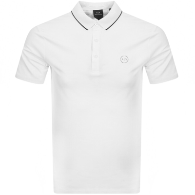 Armani Exchange Tipped Polo T Shirt White