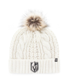 47 Brand Women's '47 White Vegas Golden Knights Logo Meeko Cuffed Knit Hat With Pom In White
