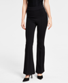 Bar Iii Women's Pull-on High-rise Flare-leg Pants, Created For Macy's In Deep Black