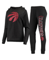 Concepts Sport Women's  Black Toronto Raptors Hoodie And Pants Sleep Set In Black