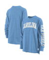 Pressbox Women's Carolina Blue North Carolina Tar Heels Two-hit Canyon Long Sleeve T-shirt In Carolina Blue