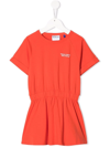 Marcelo Burlon County Of Milan Tempera Cross Logo-print T-shirt Dress In Red