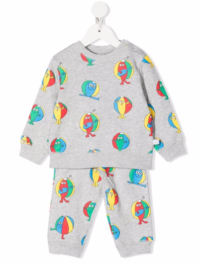 Stella Mccartney Grey Tracksuit For Baby Kids With Logos