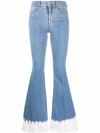 Stella Mccartney Women's Dip-dyed Stretch Mid-rise 70's Flared Jeans In Blue