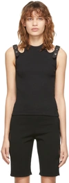 Dion Lee Womens Black Holster Buckled Organic-cotton-blend Tank Top S