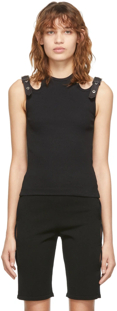 Dion Lee Womens Black Holster Buckled Organic-cotton-blend Tank Top S
