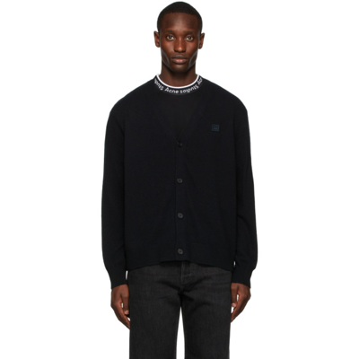 Acne Studios Keve Logo-appliquéd Wool Cardigan In Black