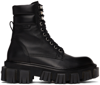 Amiri Exaggerated-sole Leather Combat Boots In Black