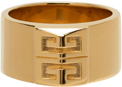 Givenchy 4g Logo-engraved Ring In Gold