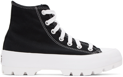 Converse Black Chuck Taylor All Star Lugged High Sneakers In Black/white/black