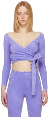 Maisie Wilen Purple Terrycloth Dramady Cardigan In Iris
