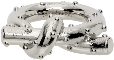 Acne Studios Silver Axelia Knot Ring | ModeSens
