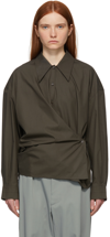 LEMAIRE KHAKI POPLIN TWISTED SHIRT