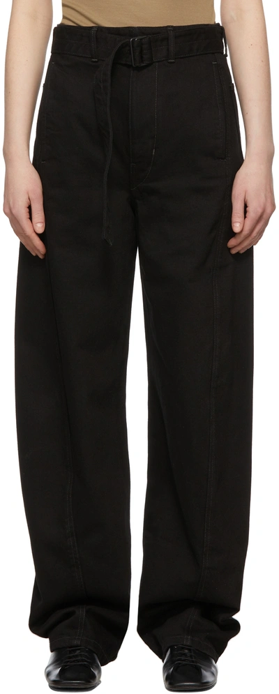 Lemaire Twisted Belted Cotton Wide Pants In Zinc | ModeSens