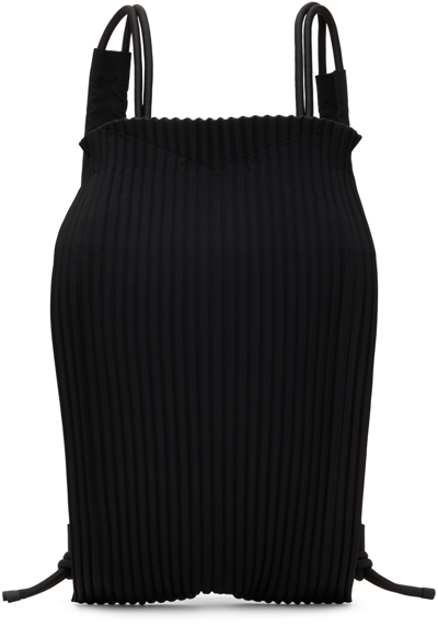 Issey Miyake Black Pleats Backpack In 15-black