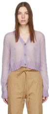 ACNE STUDIOS PURPLE CROPPED CARDIGAN