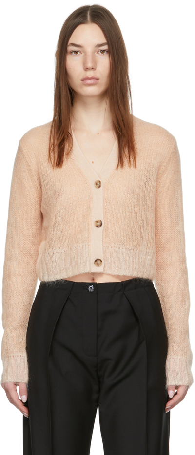 Acne Studios Beige Cropped Cardigan In Aht Blush Beige