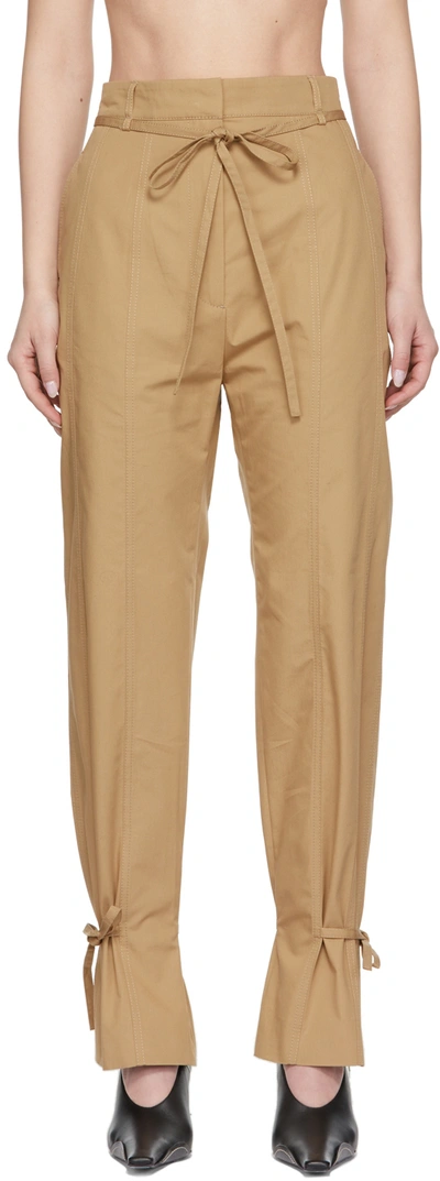 Acne Studios Straight-leg Tied-ankles Trousers In Neutrals