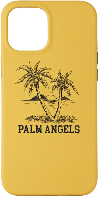 Palm Angels Yellow Sunset Iphone 12 Pro Max Case In Orange Black