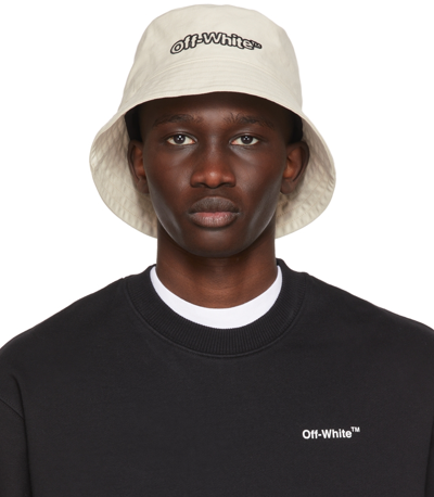 Off-white Blur Bucket Hat In Bone/black