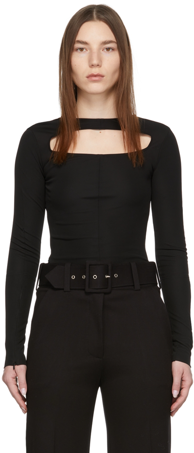 Victoria Beckham Black Cut Out Blouse