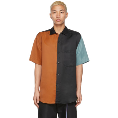Song For The Mute Multicolor Avenue D'ivry Colorblocked Oversized Shirt In Blue