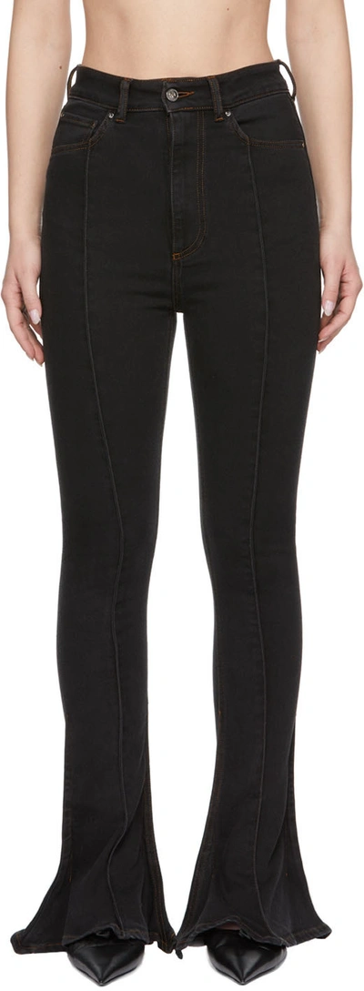 Y/project Trumpet High-waisted Flared Jeans In Black