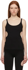 Off-white Ribbed Stretch Cotton Meteor Tank Top In 000 Black No Color