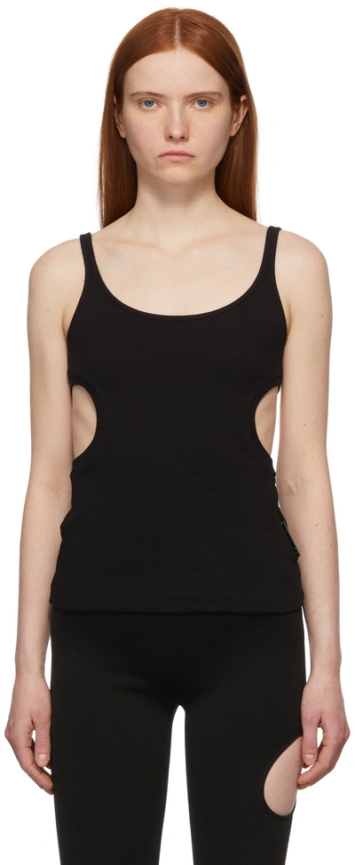 Off-white Meteor Ribbed Cotton Jersey Tank Top In Black
