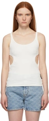 Off-white Cutout Ribbed Stretch-cotton Jersey Tank In 100 White No Color