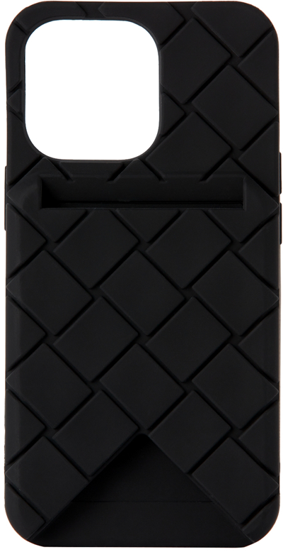 Bottega Veneta Intrecciato Silicone Iphone 13 Pro Phone Case In Black