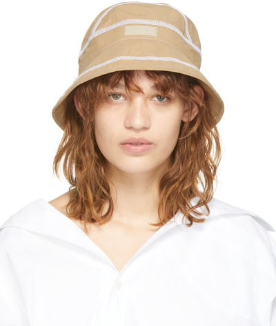Jacquemus Le Bob Frescu Topstitched Shell Bucket Hat In 