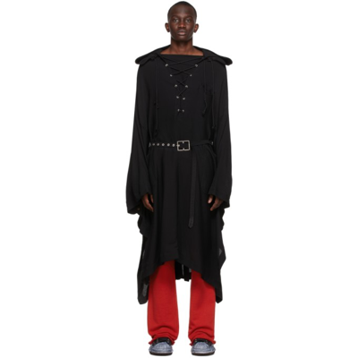 Bed J.w. Ford Black Woven Wool Poncho