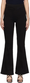 Frame Jetset Crop Mini Boot Pintuck Jeans Sheen Noir