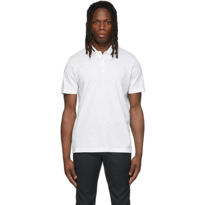 Theory Willem Cosmos Open-collar Jersey Polo Shirt In White