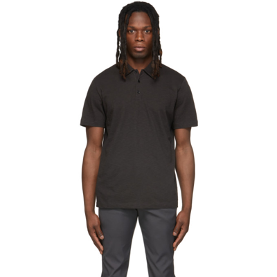 Theory Relaxed Fit Cotton Polo In Black
