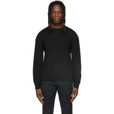 Theory Crewneck Regal Wool Sweater In Black