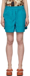 Dries Van Noten Blue Pool Shorts In 504 Blue