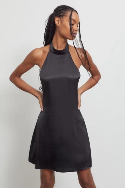Urban Outfitters Uo Delia Halter Mini Dress In Black