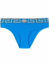 Versace Bikini Briefs Featuring A Greek Border In Blu
