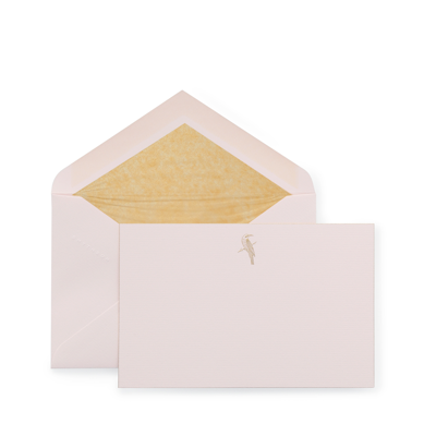 Smythson Butterfly Motif Correspondence Cards In Pale Pink