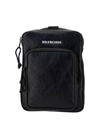 BALENCIAGA BLACK MENS EXPLORER CROSSBODY MESSENGER IN BLACK