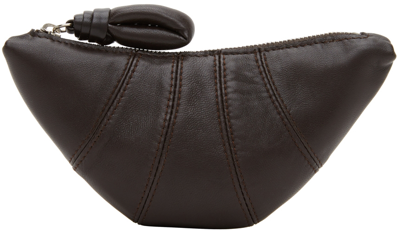 Lemaire Croissant Leather Coin Purse In Dark Brown