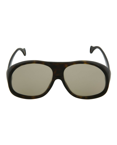 Gucci Aviator Acetate Sunglasses In Brown