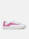 BY FAR WHITE AND PINK FABRIC RODINA SNEAKERS